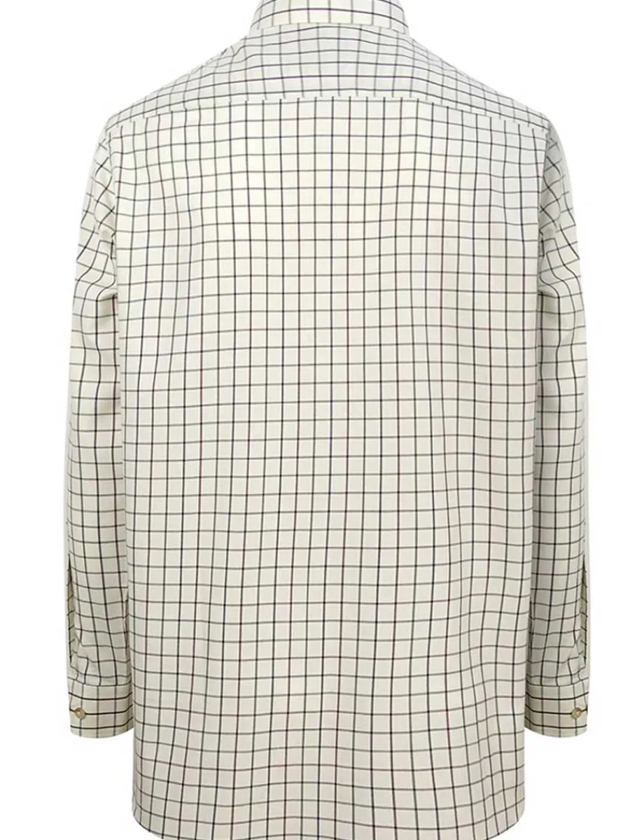 hoggs_of_fife_balmoral_lu_2.webp Hoggs of Fife Balmoral Luxury Tattersall Shirt - Mens - Navy & Wine Ch
