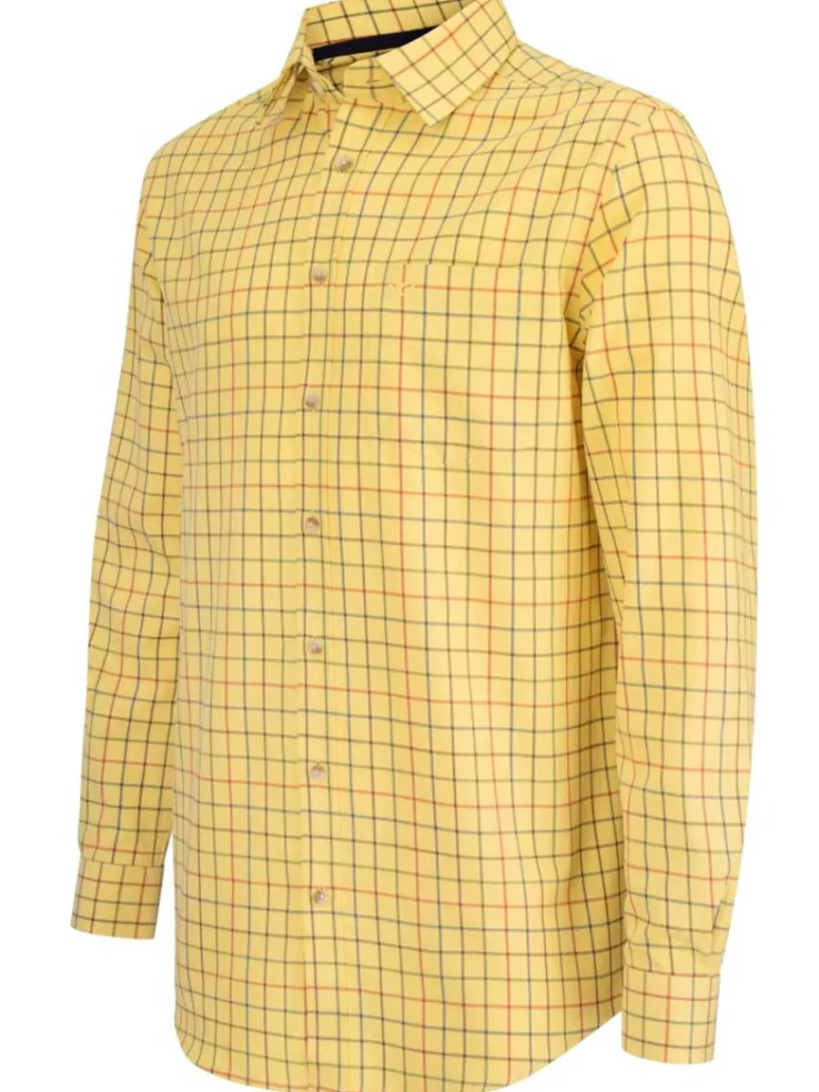 Hoggs of Fife Governor Premier Tattersall Shirt - Mens - Gold Check