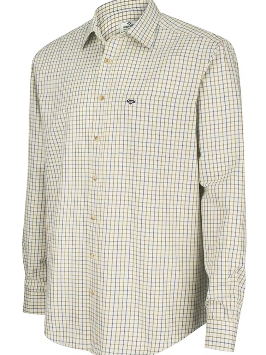 Hoggs of Fife Inverness Cotton Tattersall Shirt - Mens - Navy/Olive Ch