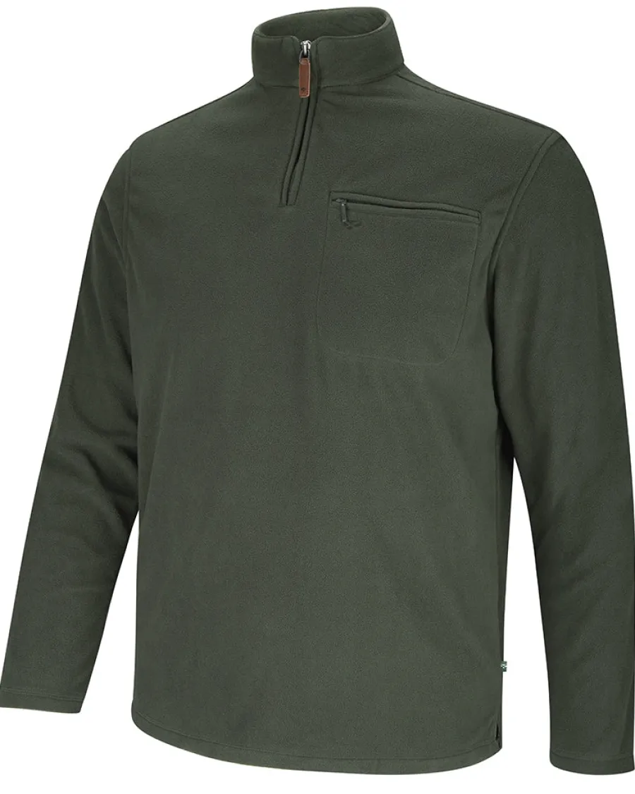 Hoggs of Fife Islander 1/4 Zip Micro-Fleece Shirt - Men's - Dark Green