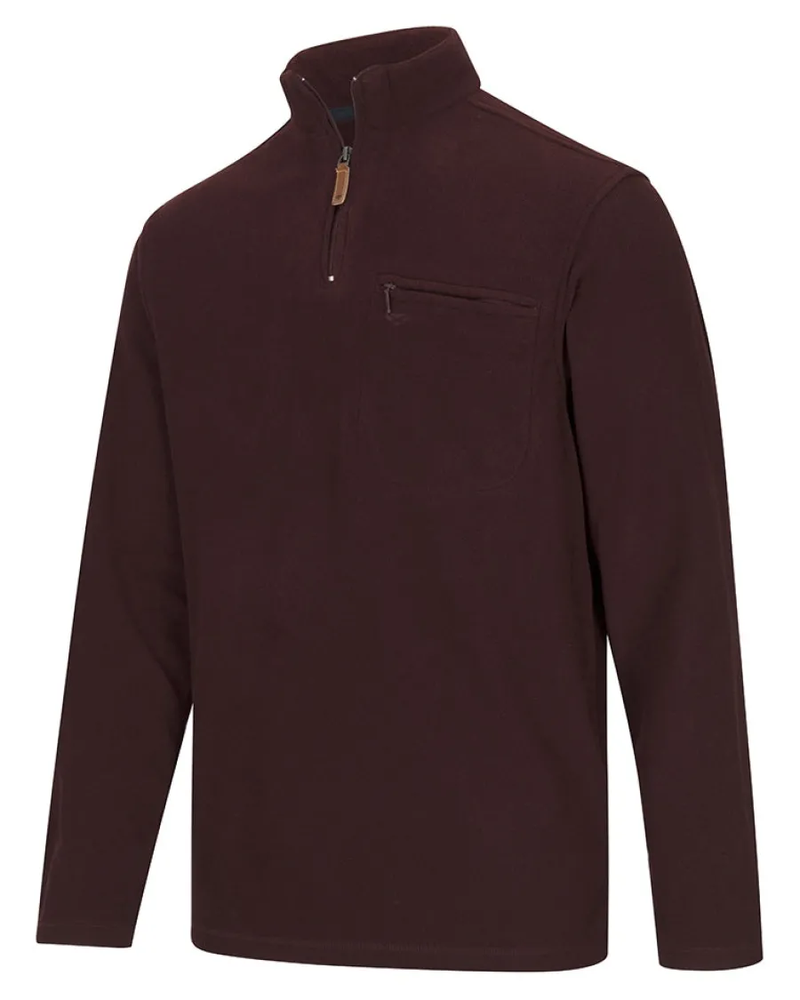 Hoggs of Fife Islander 1/4 Zip Micro-Fleece Shirt - Men's - Burgundy