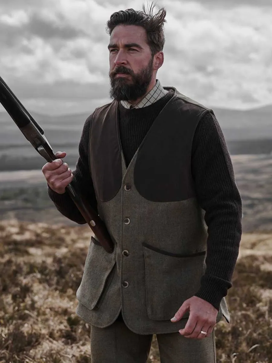 hoggs_of_fife_kinloch_tec_1.webp Hoggs of Fife Kinloch Technical Tweed Field Waistcoat - Mens - Autumn