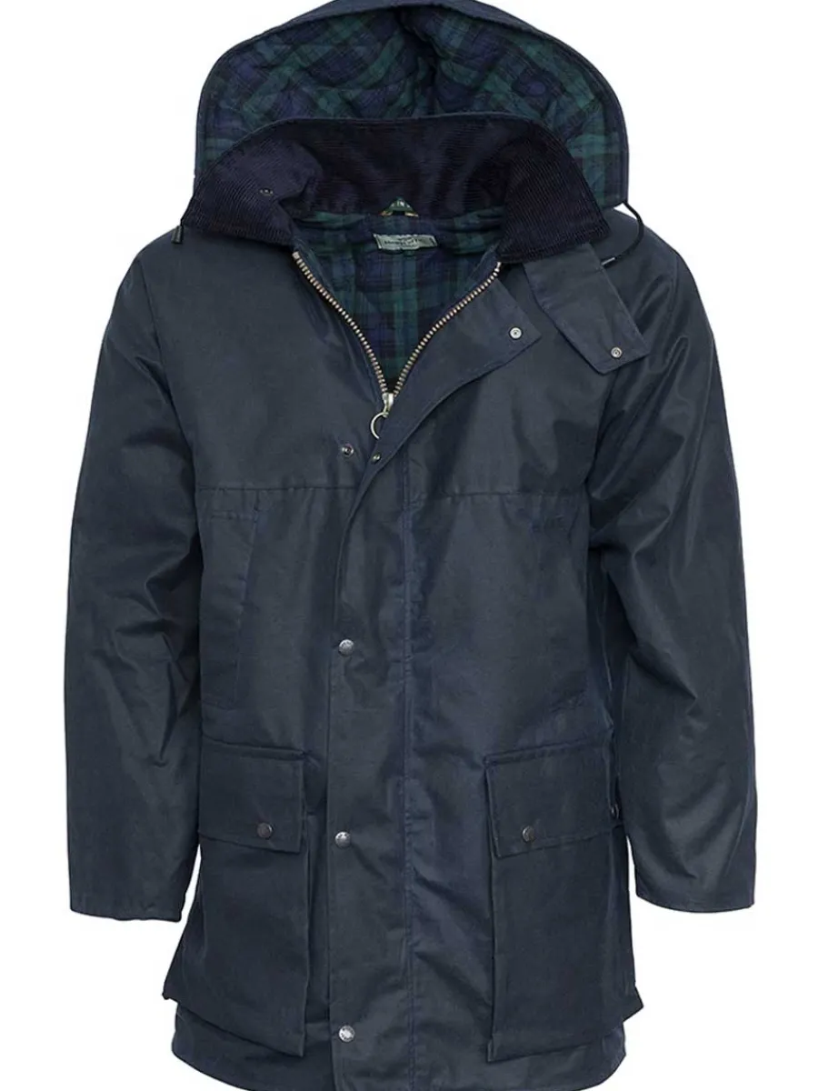 Hoggs of Fife Padded Wax Jacket - Men's - Navy