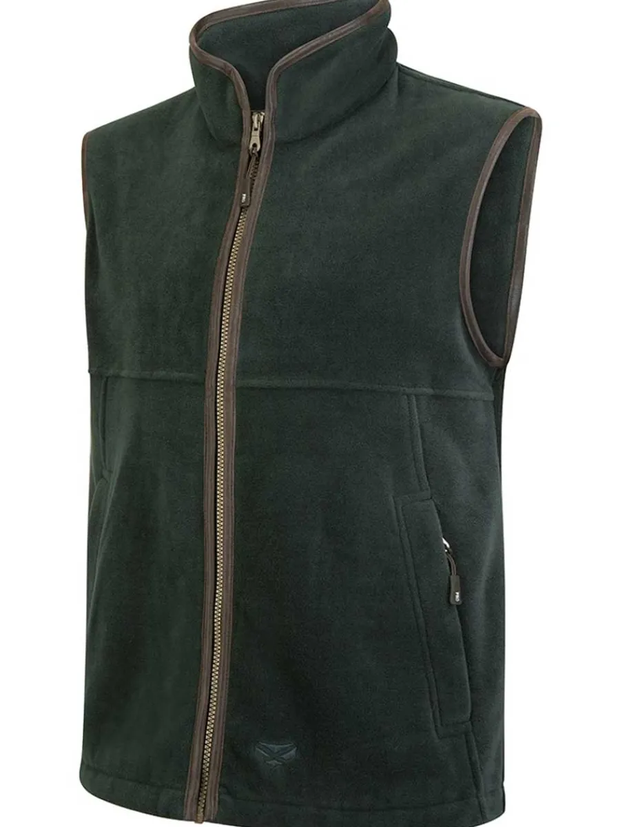 Hoggs of Fife Stenton Technical Fleece Gilet - Mens - Pine Green