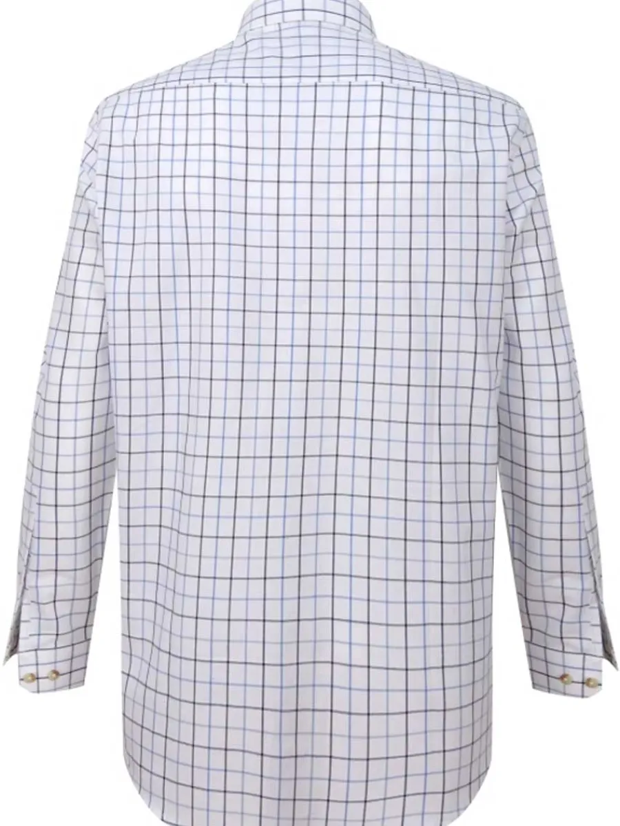 hoggs_of_fife_viscount_pr_1.webp Hoggs of Fife Viscount Premier Tattersall Shirt - Mens - White & Navy