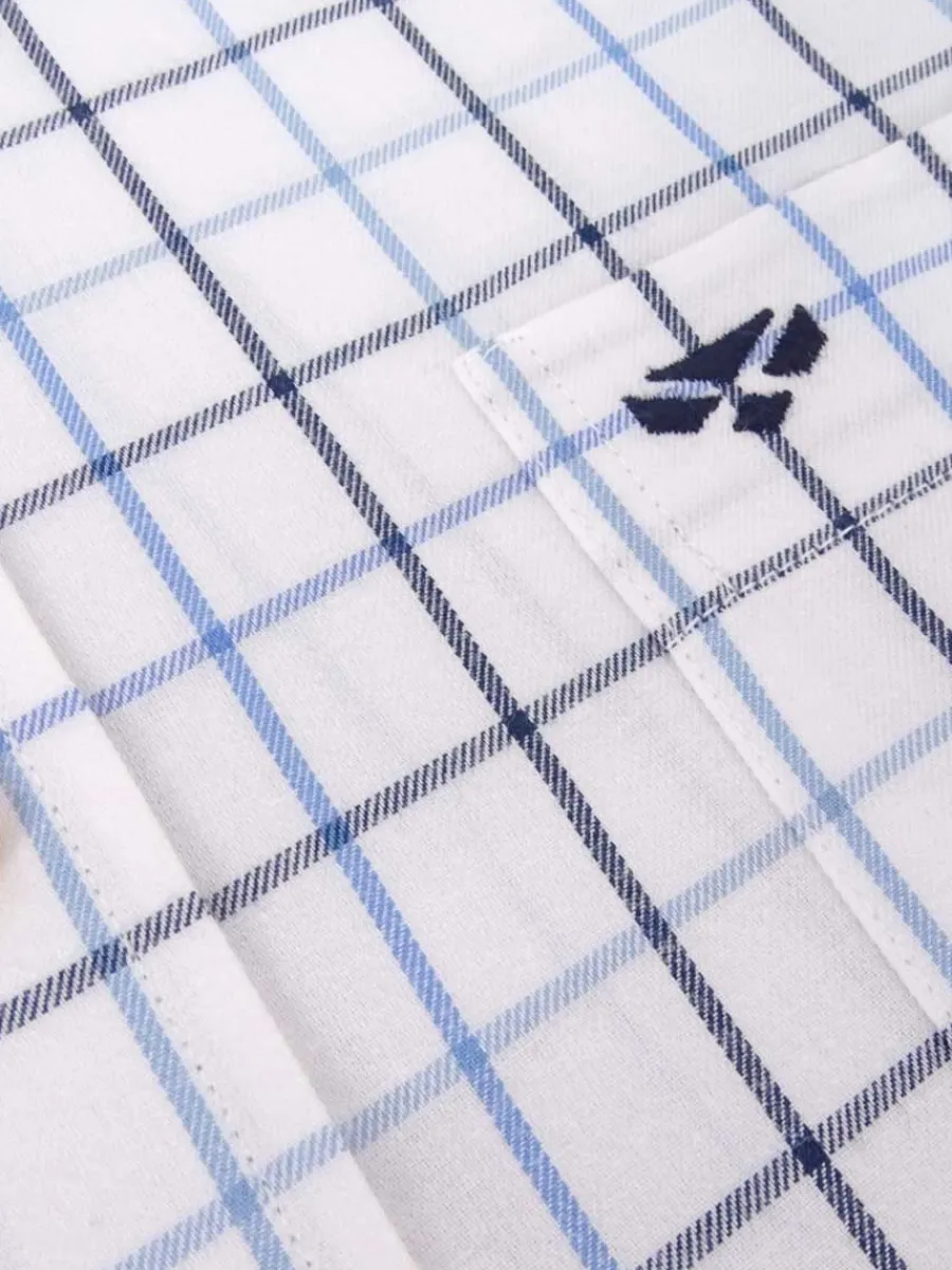 hoggs_of_fife_viscount_pr_3.webp Hoggs of Fife Viscount Premier Tattersall Shirt - Mens - White & Navy