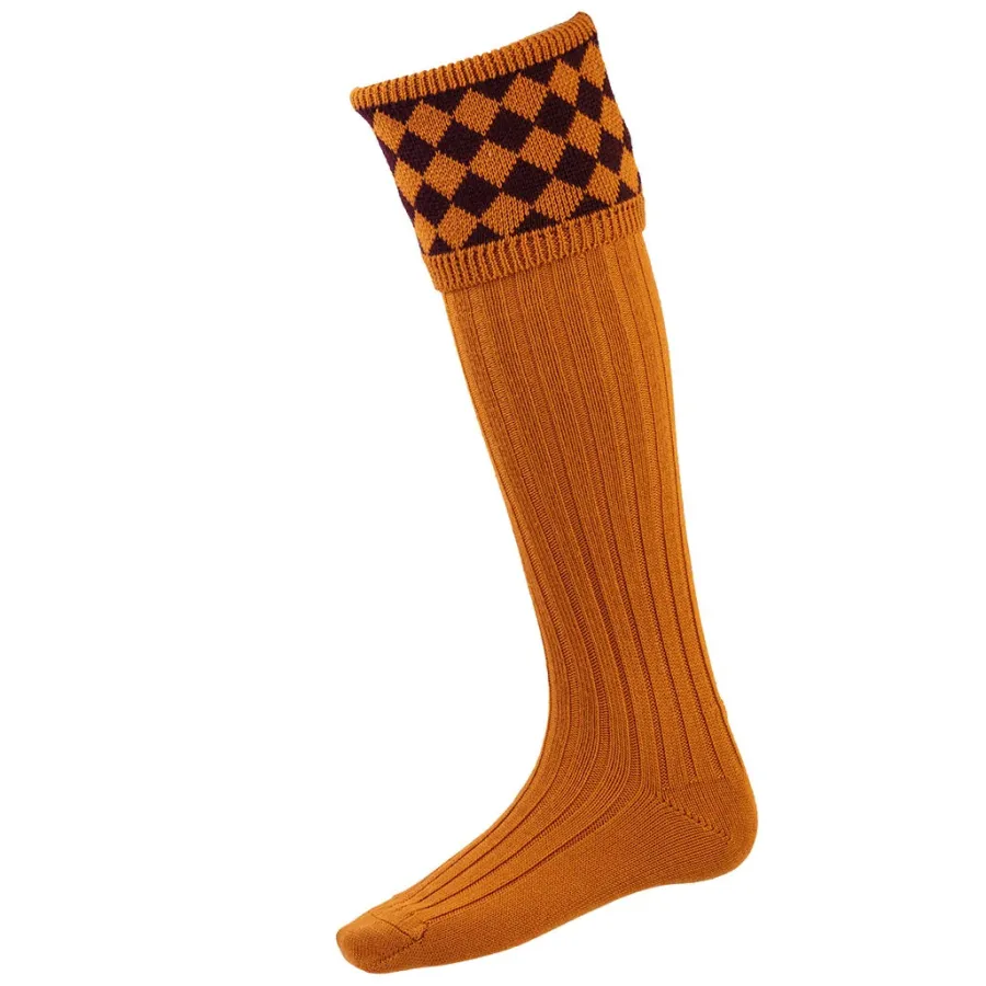 House Of Cheviot Chessboard Shooting Socks - Mens -