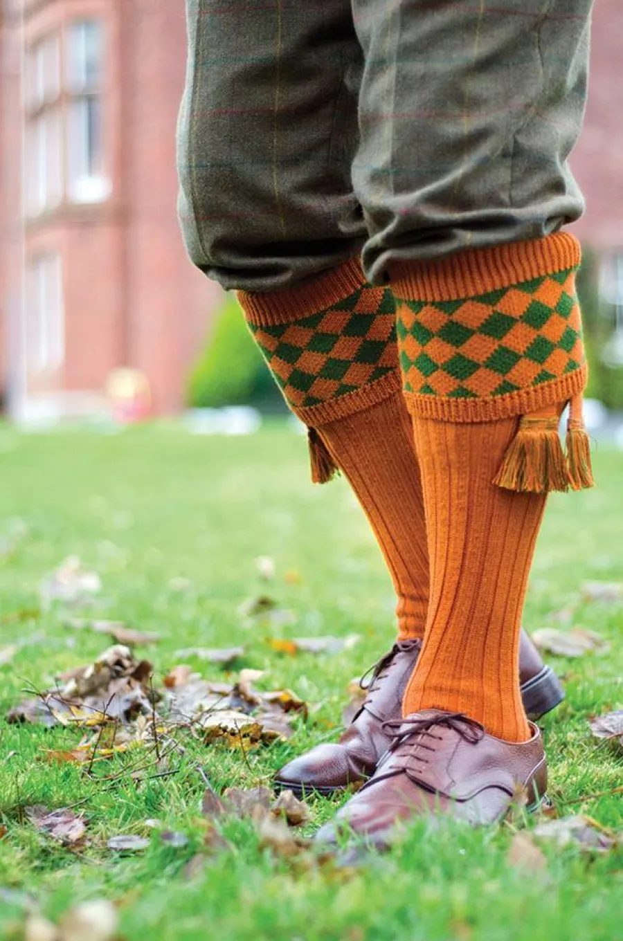 House Of Cheviot Chessboard Shooting Socks - Mens -