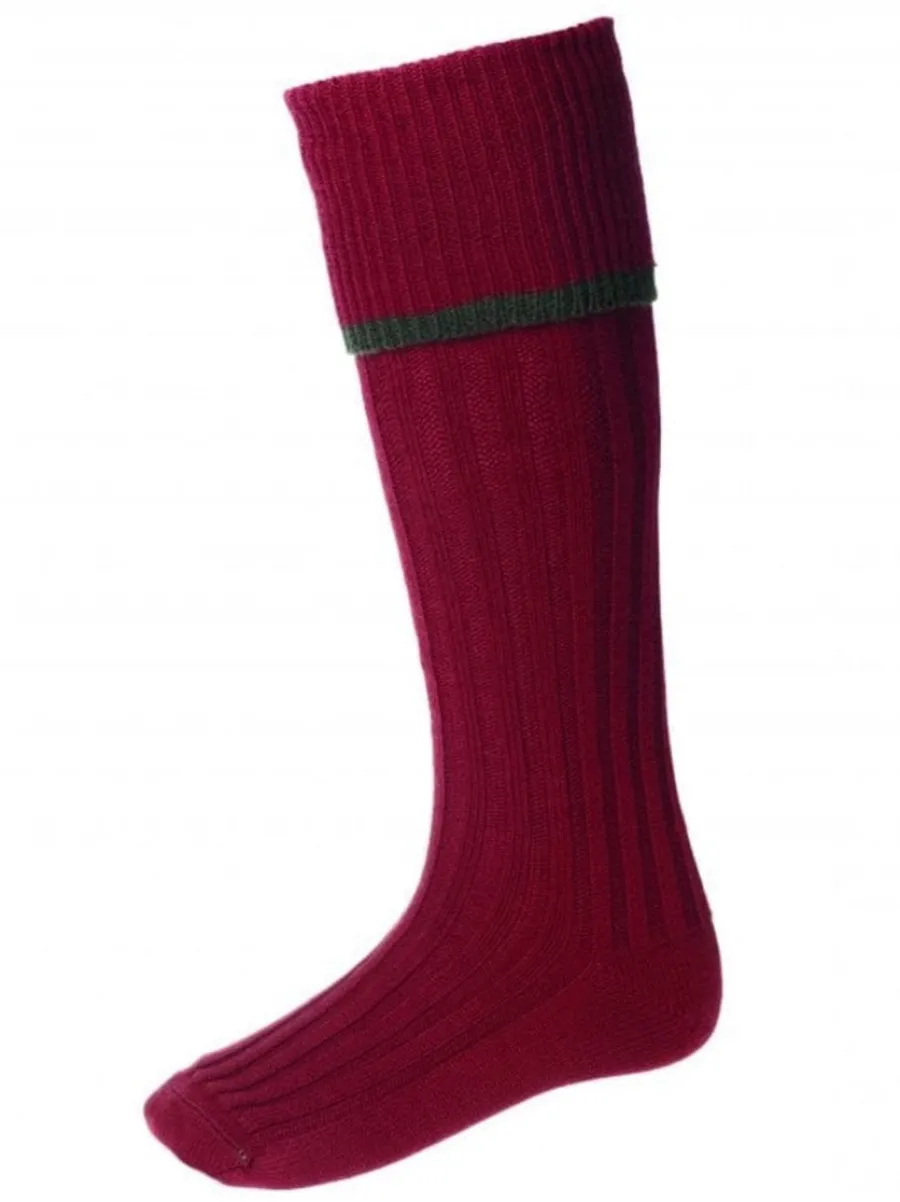 House Of Cheviot Estate Shooting Socks - Mens - Brick Red