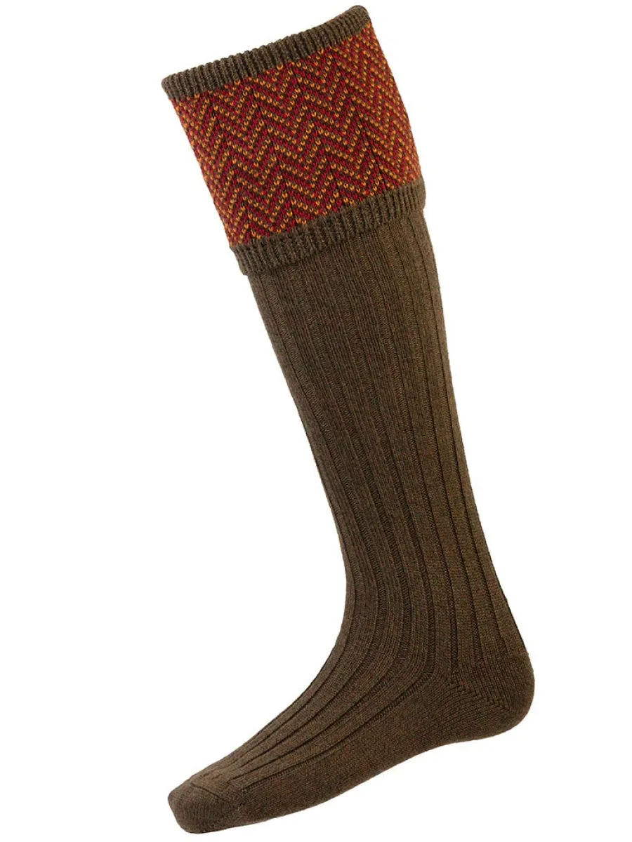 House Of Cheviot Herringbone Shooting Socks - Mens -