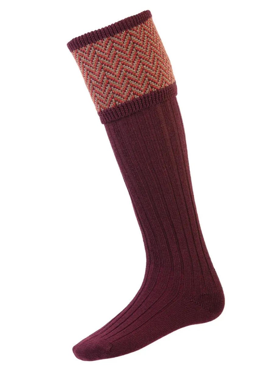 House Of Cheviot Herringbone Shooting Socks - Mens -