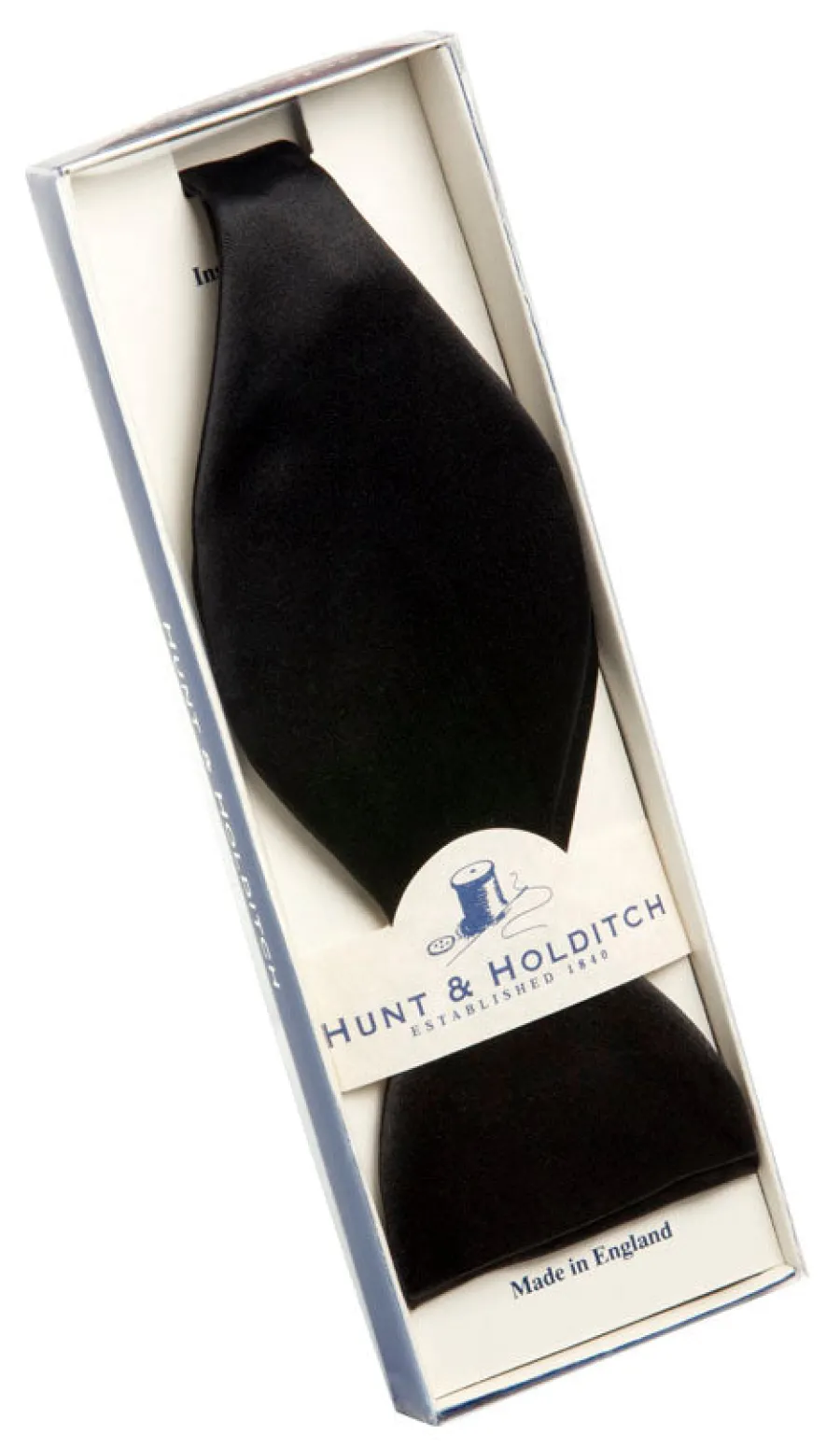 Women Hunt and Holditch HUNT & HOLDITCH Self Tie Satin Bow Tie - Black