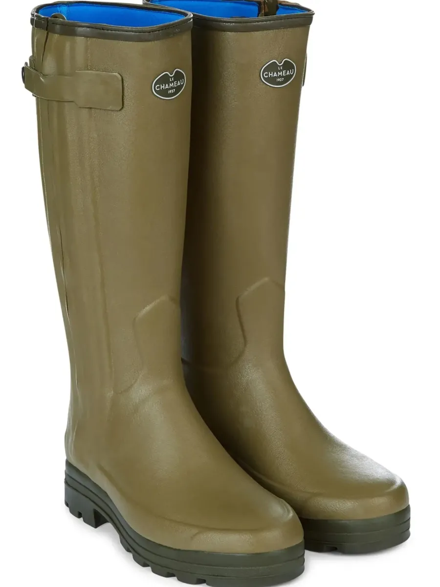 Le Chameau Chasseur Boots - Mens Neoprene Lined Full Zip - Iconic Gree