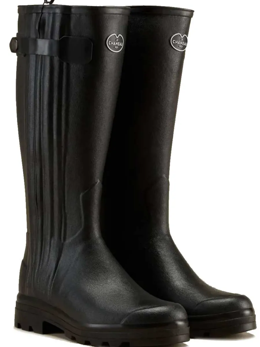 Le Chameau Chasseur Boots - Mens Leather Lined Full Zip -