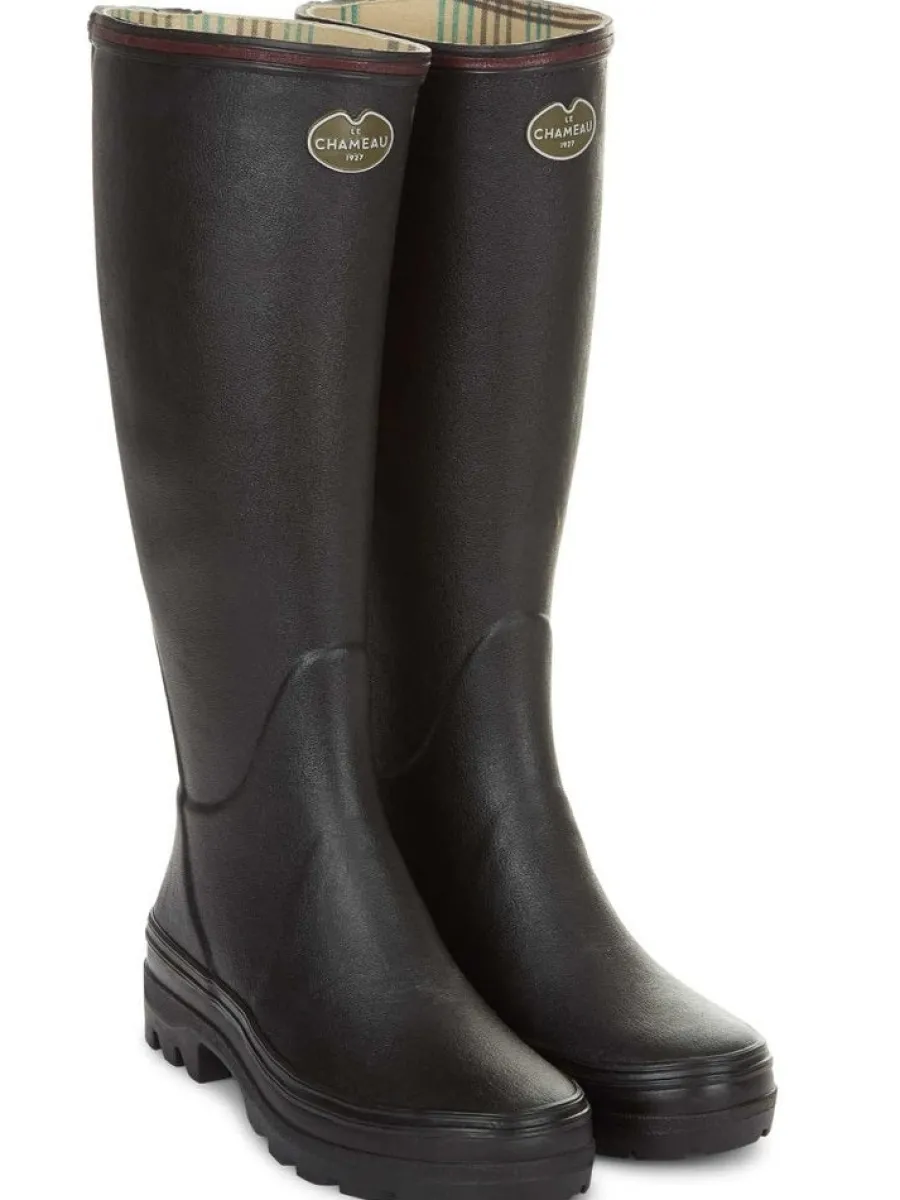 Women Le Chameau Giverny Wellington Boots - Ladies Jersey Lined -