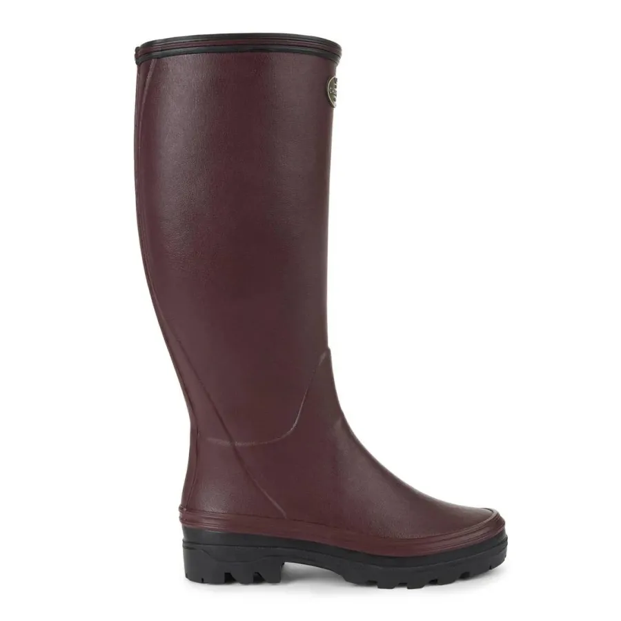 le_chameau_giverny_wellin_1-2.webp Women Le Chameau Giverny Wellington Boots - Ladies Jersey Lined - Cherry Red