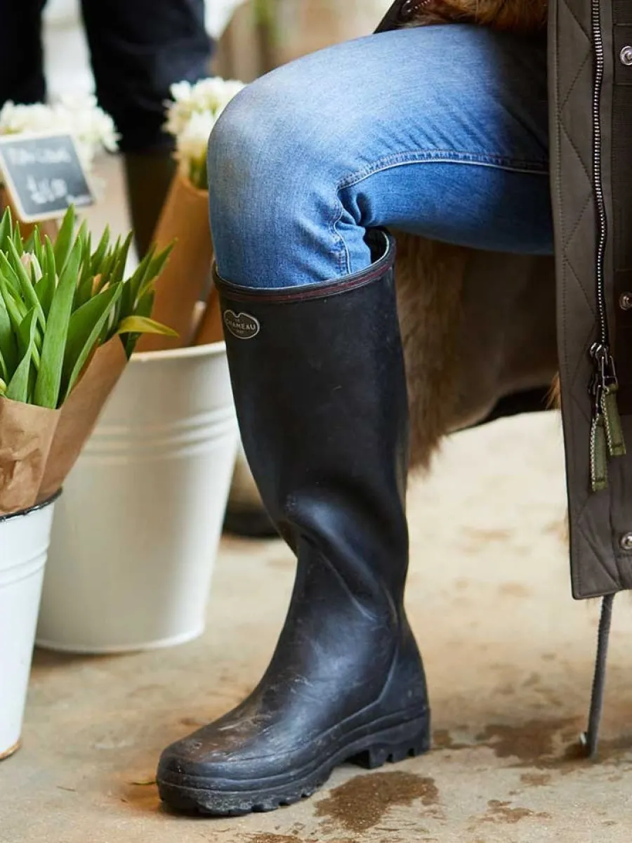 le_chameau_giverny_wellin_1-3.webp Women Le Chameau Giverny Wellington Boots - Ladies Jersey Lined -