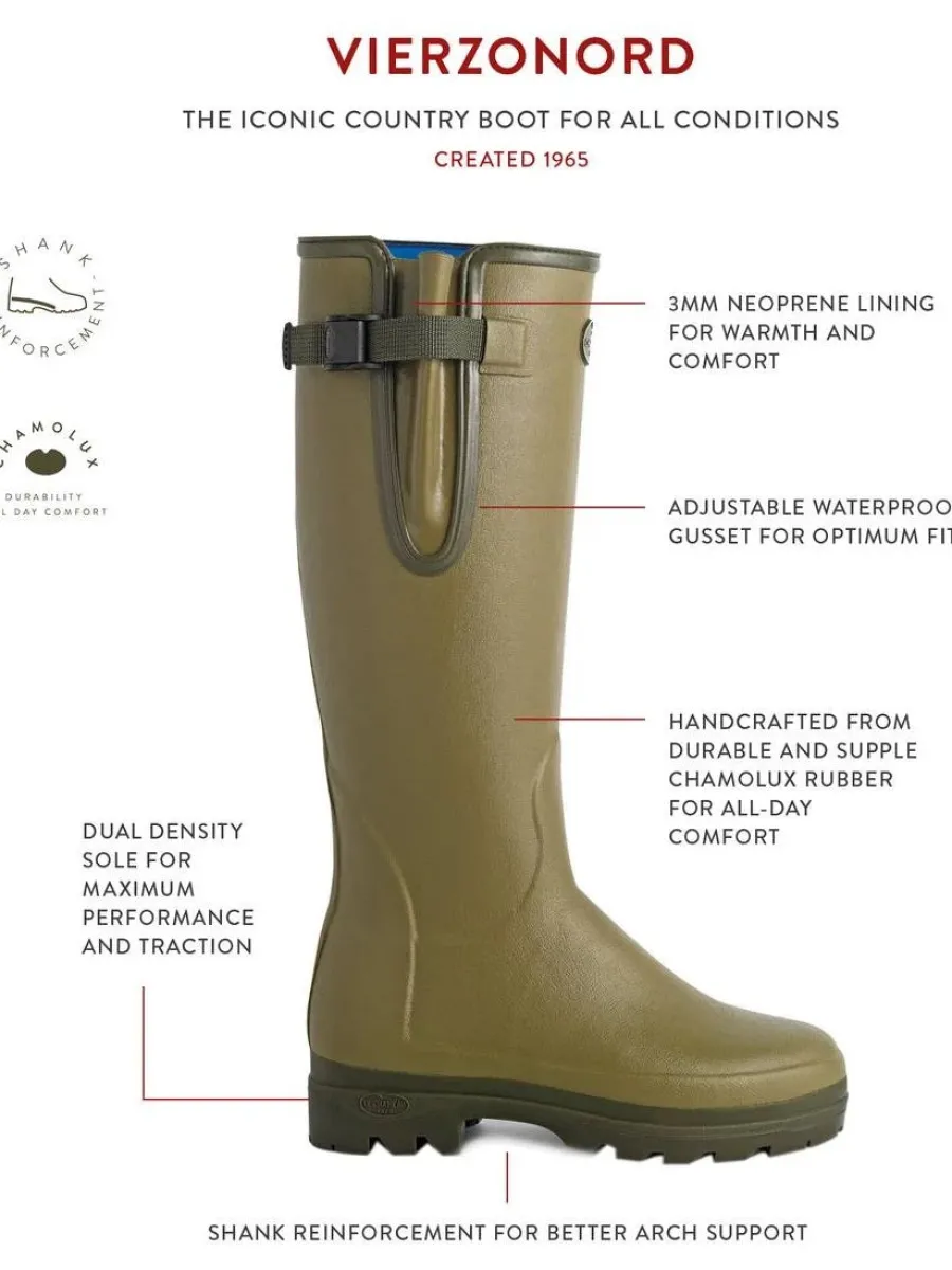 le_chameau_vierzonord_boo_4-5.webp Le Chameau Vierzonord Boots - Ladies Neoprene Lined - Dark Green
