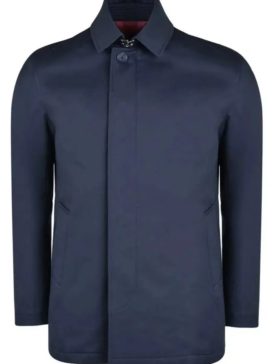Magee Delvin Showerproof Mac - Mens Classic Fit Raincoat - Navy