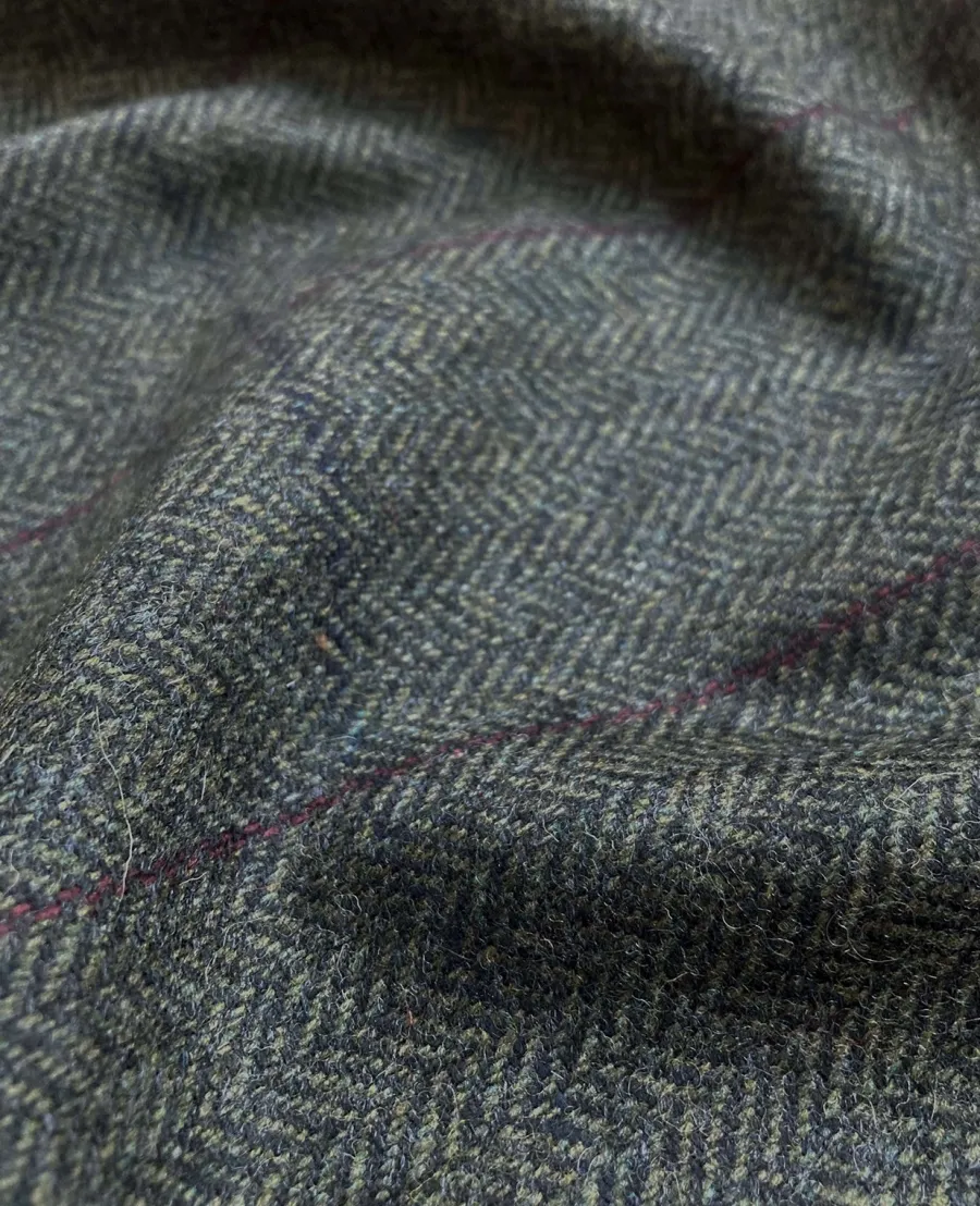 Magee Donegal Tweed Jacket - Mens Clady - Green With Navy & Plum Overc