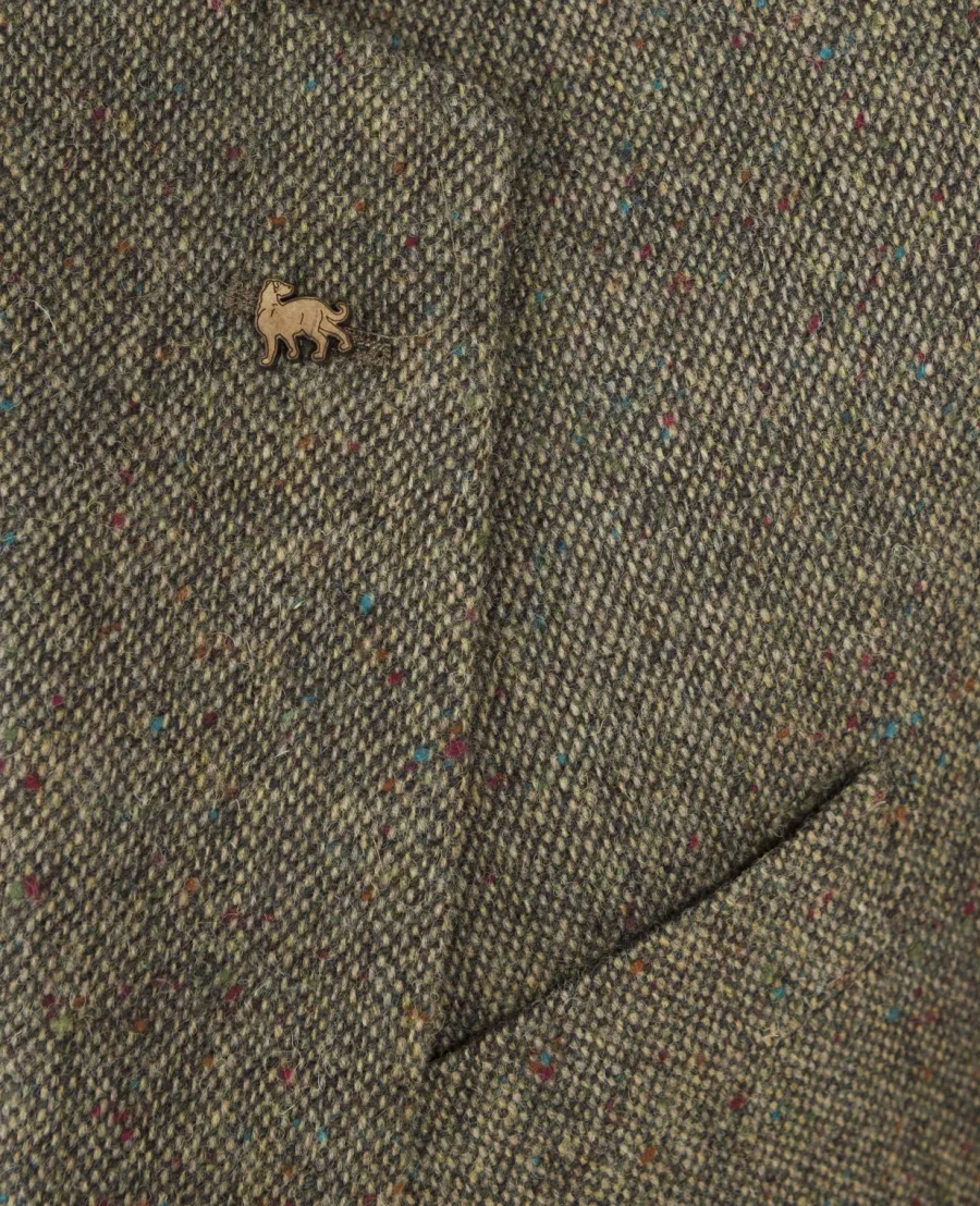 Magee Handwoven Donegal Tweed Jacket - Mens Liffey - Green Salt & Pepp