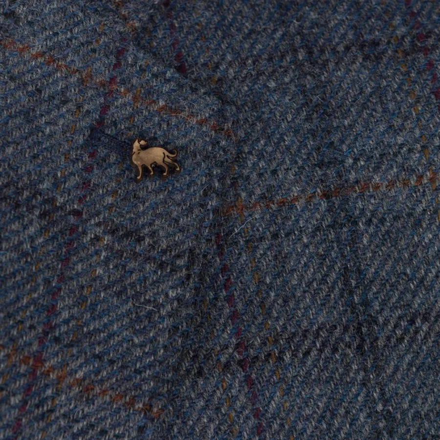 Magee Tweed Jacket - Mens Clady - Blue Twill With Rust, Navy & Plum Ch