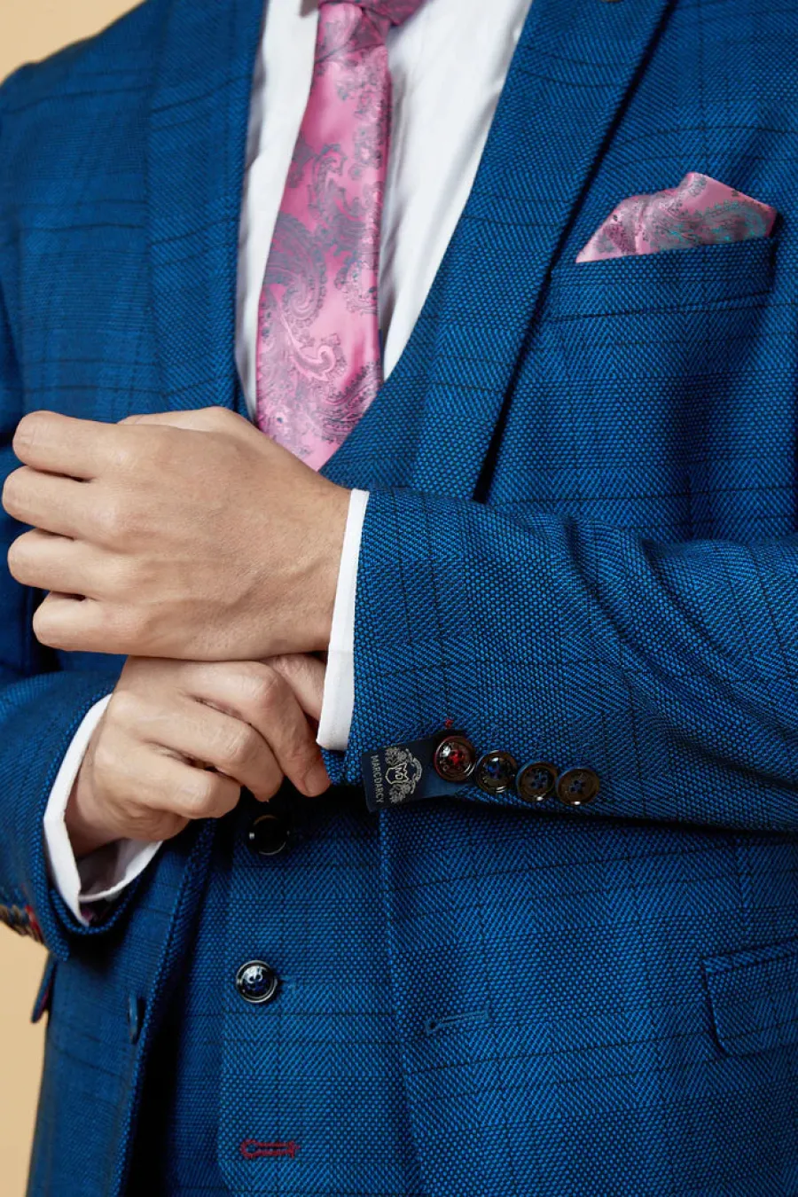 Marc Darcy Jerry Blazer - Mens Slim Fit - Blue Check