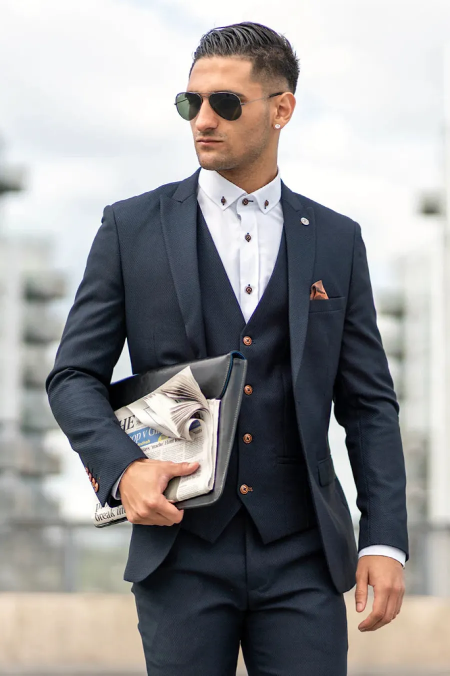 Marc Darcy Max Blazer - Mens Slim Fit - Navy