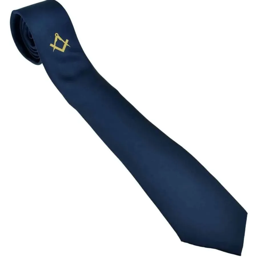 Women A Farley Masonic Tie - Mens With Gold Masonic Design - Navy