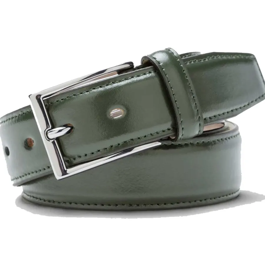Meyer Belt - Stretch Leather - Dark Green