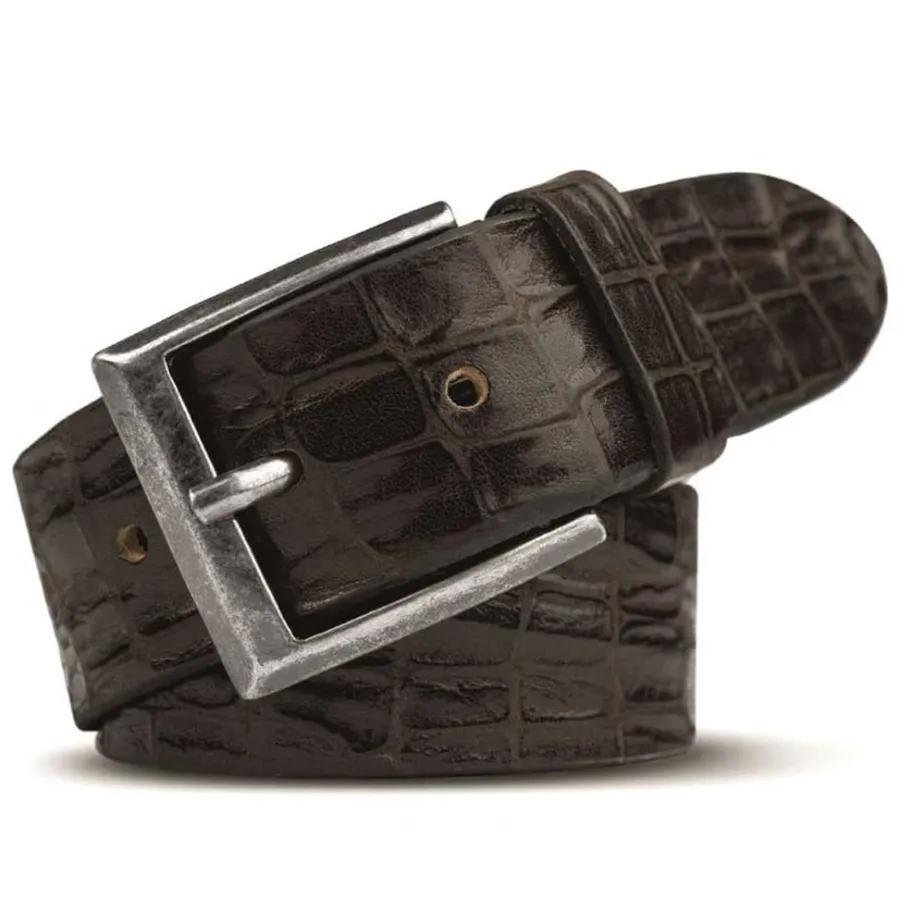 Meyer Crocodile Look Belt - Handmade Leather -
