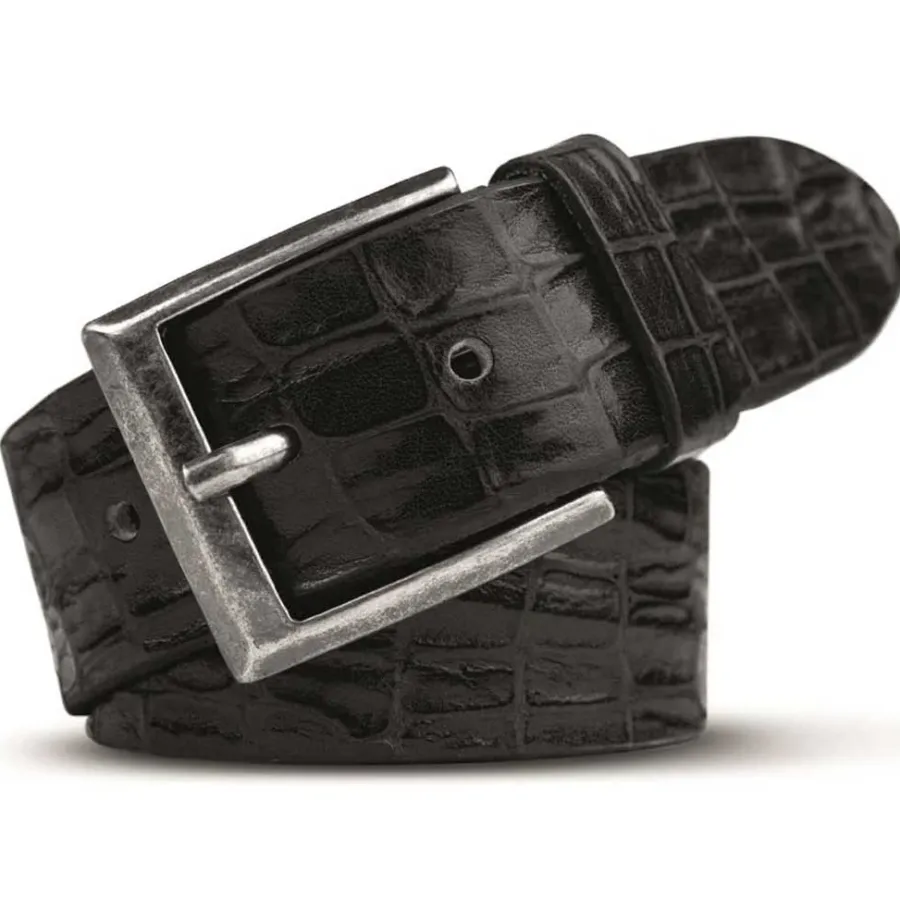 Meyer Crocodile Look Belt - Handmade Leather -