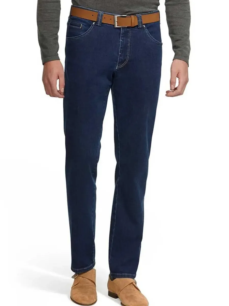 Meyer Dublin Denim Trousers - Super-Stretch - Blue Stone