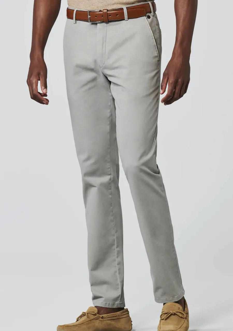 Meyer New York Trousers - 5000 Soft Twill Chino - Grey Beige