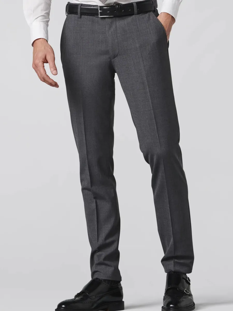 Meyer Oslo Trousers - 344 Flex Tropical Wool-Mix - Mid-Grey