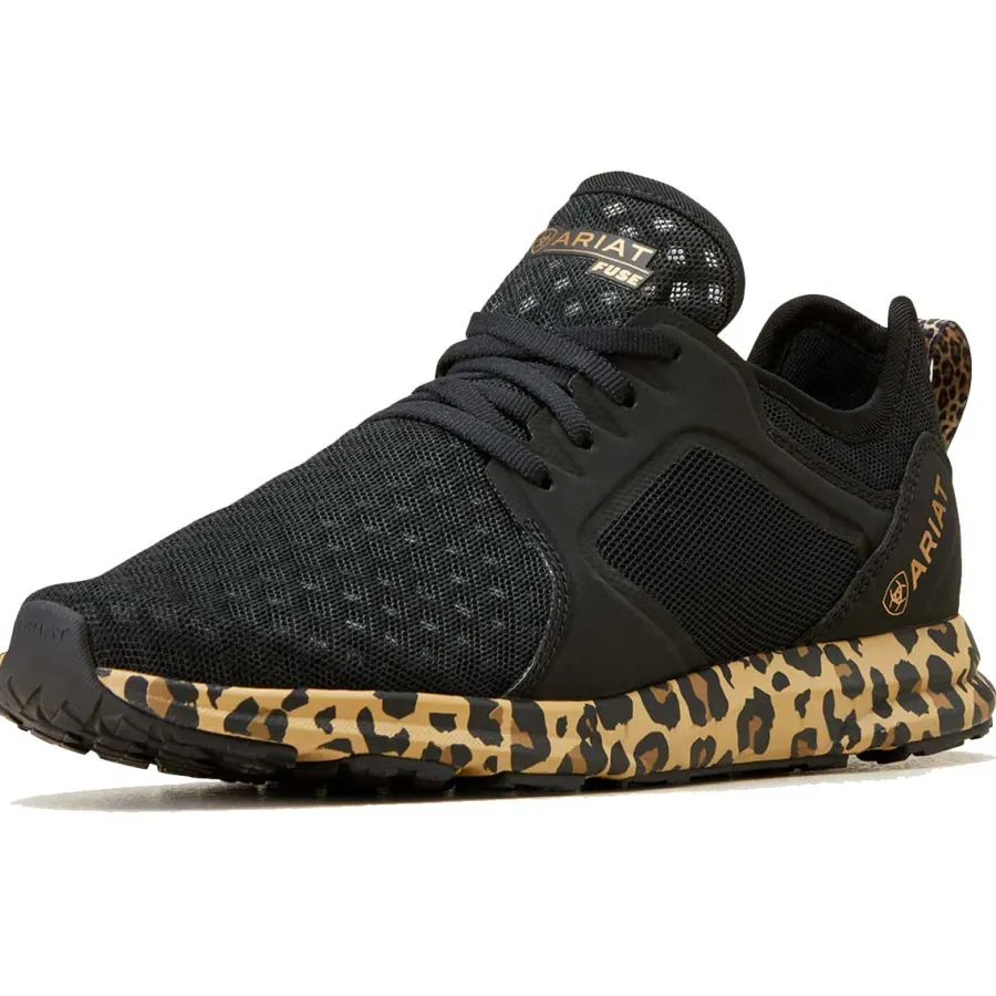 Women Ariat 40% OFF - Fuse Trainers - Womens - Black Mesh / Leopard Print -