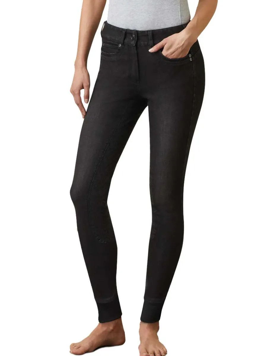 Women Ariat 30% OFF - Halo Denim Riding Breeches – Womens Full Seat - Black