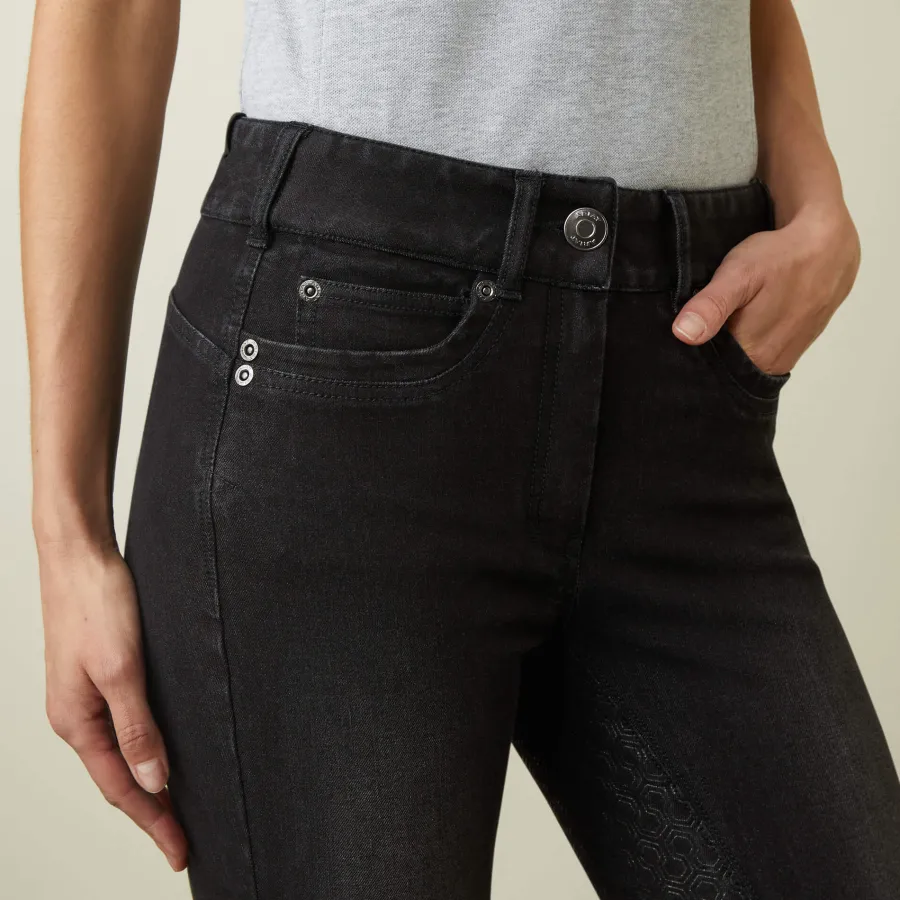 off__ariat_halo_denim_ri_2.webp Women Ariat 30% OFF - Halo Denim Riding Breeches – Womens Full Seat - Black