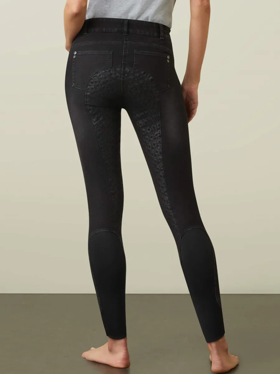 off__ariat_halo_denim_ri_3.webp Women Ariat 30% OFF - Halo Denim Riding Breeches – Womens Full Seat - Black
