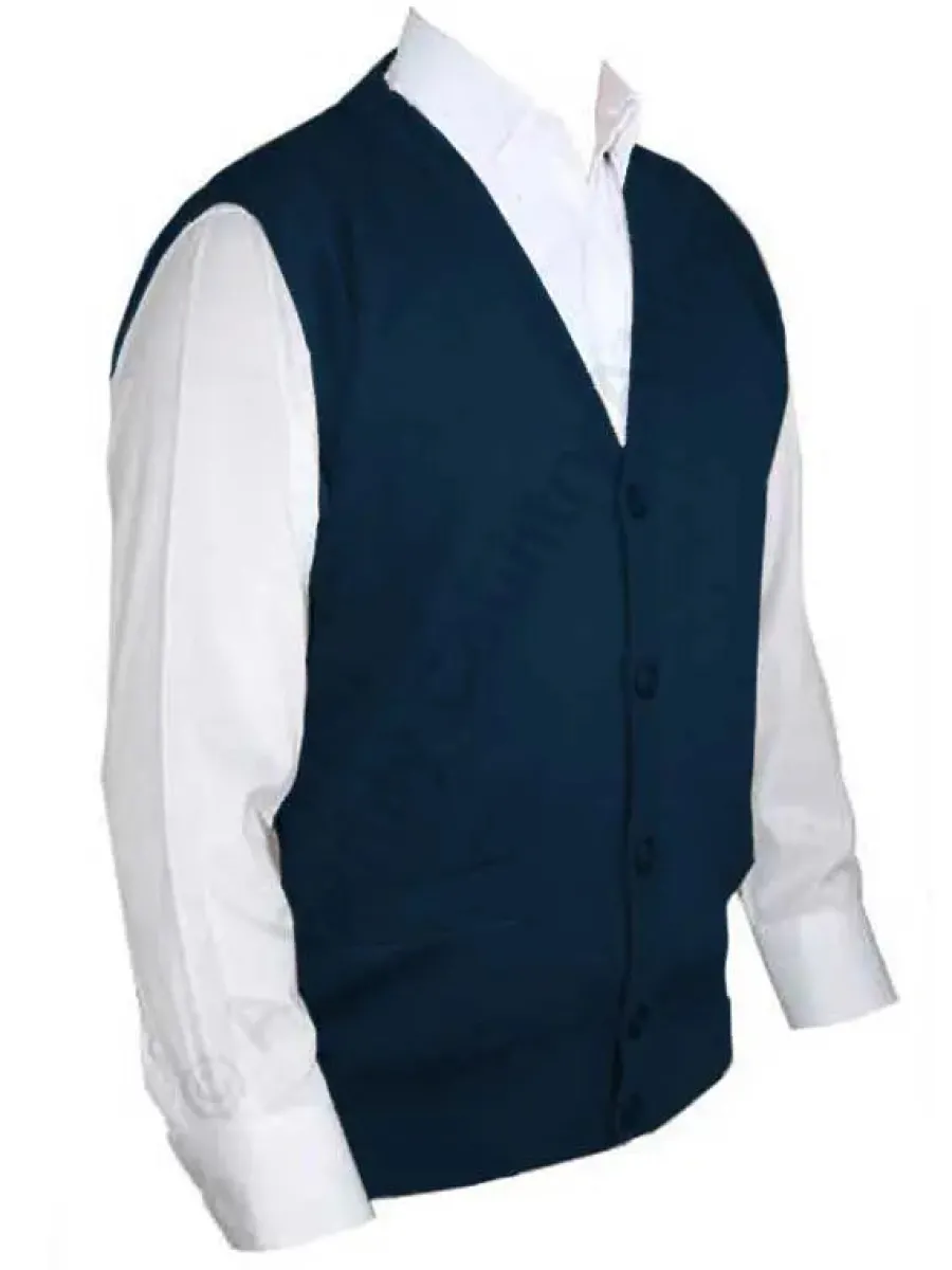 Franco Ponti 50% OFF - Sleeveless Cardigan - Navy - Size: SMALL