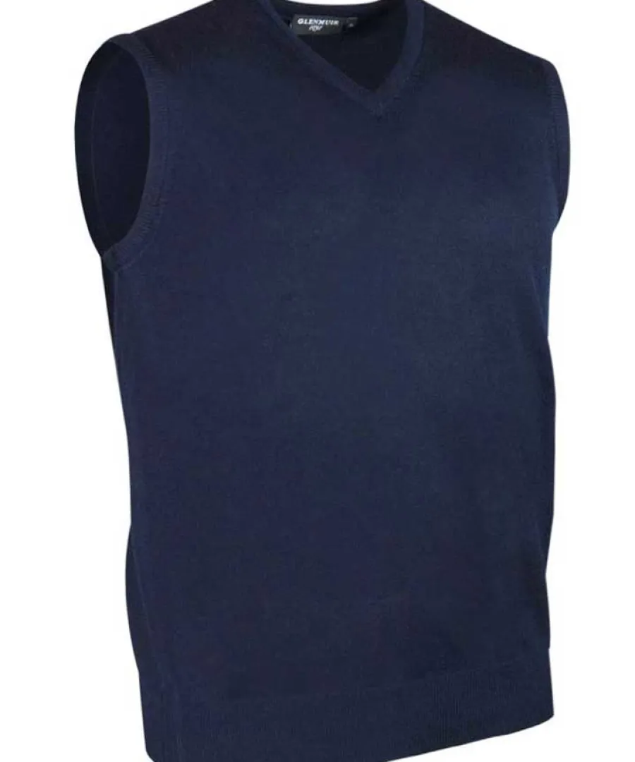 Glenmuir 40% OFF - Rankin Mens Slipover - Fine Merino Wool - Navy - Si