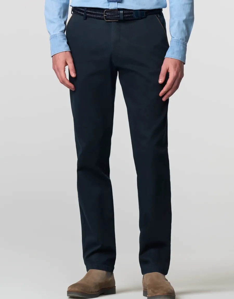 Meyer 40% OFF - New York Trousers - 5617 Fine Texture Chinos - Navy -