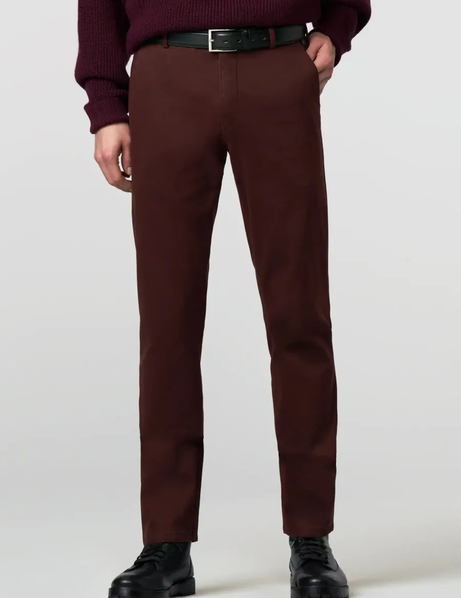 Meyer 40% OFF - New York Trousers - 5617 Fine Texture Chinos - Bordeau