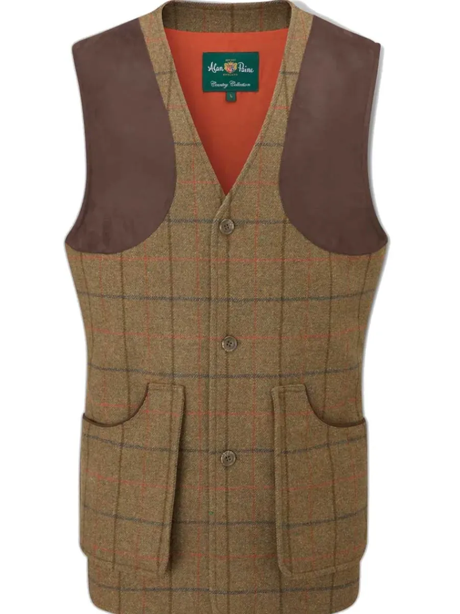 Alan Paine 50% OFF Combrook Mens Shooting Waistcoat - Thyme - Size: Me