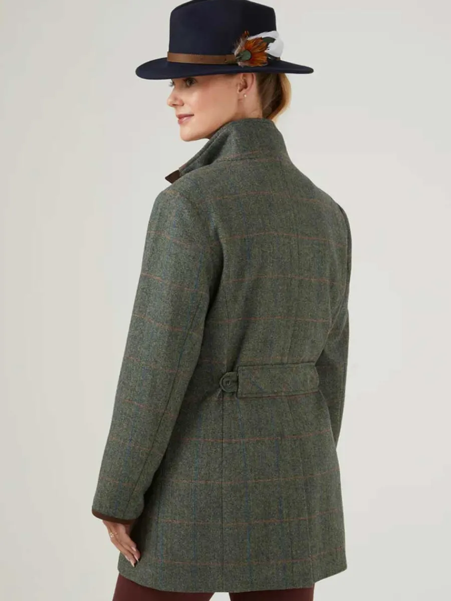 off_alan_paine_combrook__2-3.webp Women Alan Paine 50% OFF Combrook Field Coat - Ladies Tweed - Spruce - Size: