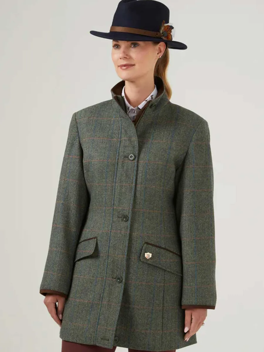 off_alan_paine_combrook__4-2.webp Women Alan Paine 50% OFF Combrook Field Coat - Ladies Tweed - Spruce - Size: