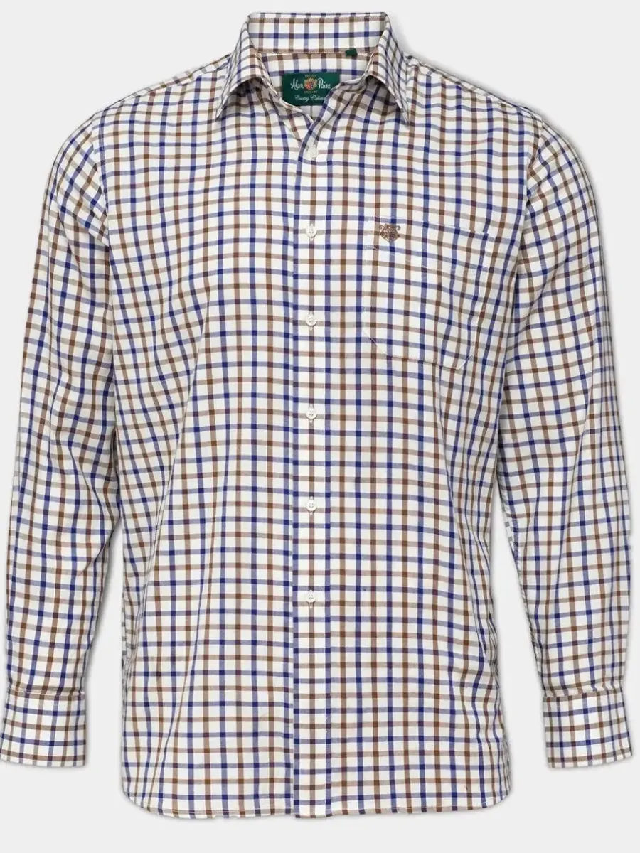 Alan Paine 50% OFF Ilkley Mens Country Check Shooting Shirt - Blue & B