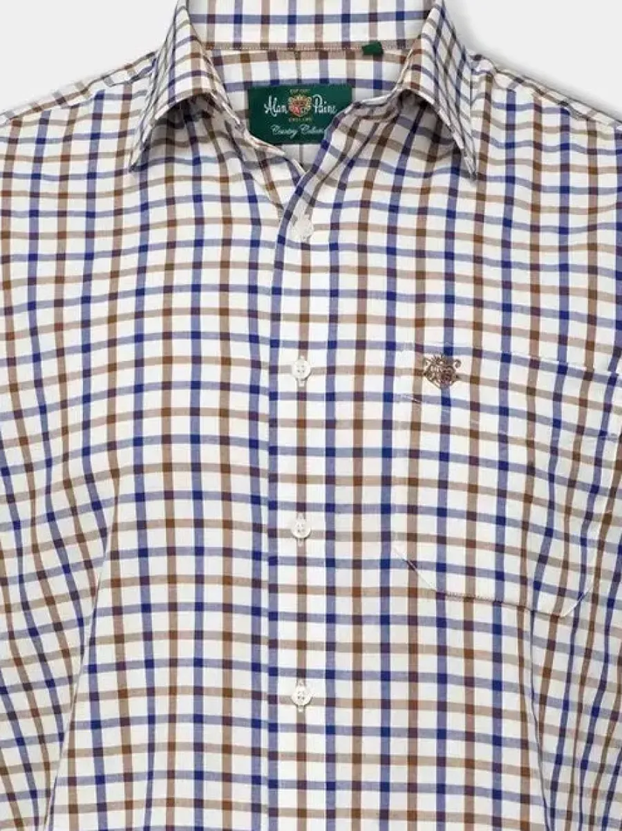 Alan Paine 50% OFF Ilkley Mens Country Check Shooting Shirt - Blue & B
