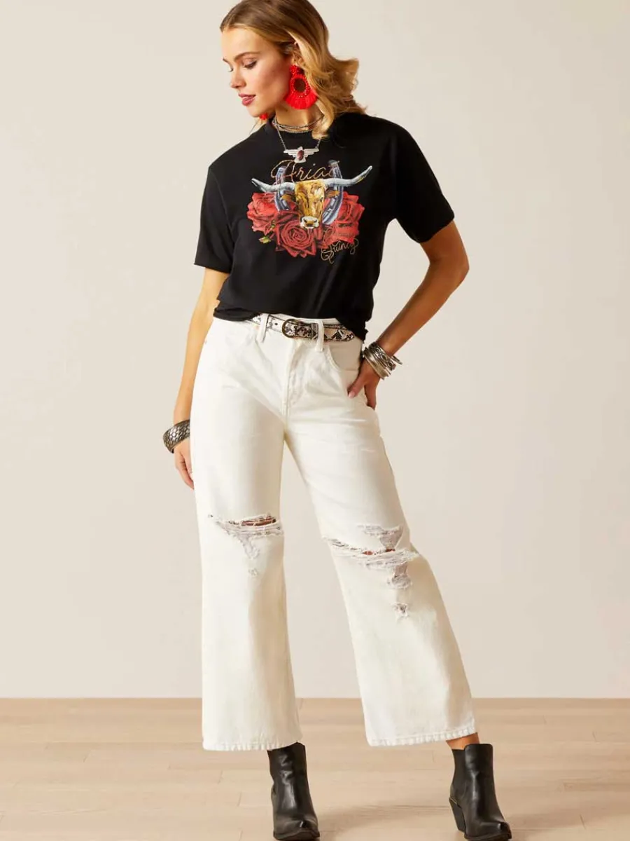 off_ariat_steer_rodeo_qu_2.webp Women Ariat 30% OFF Steer Rodeo Quincy T-Shirt - Womens - Black - Size: MEDI