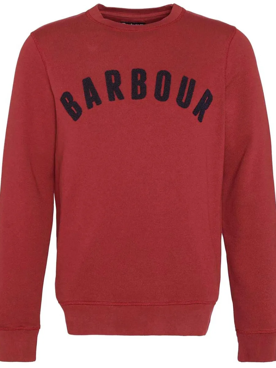 Barbour 50% OFF Sweater - Mens Prep Logo Crew Neck - Highland Red